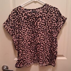 INC International Concepts Black and Tan Animal Print Top